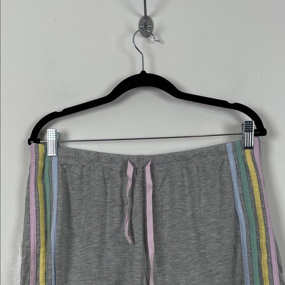 Life Is Good Everyday Is Saturday Gray Graphic 2 PC Pajama Set Rainbow Stripes - Picture 7 of 12